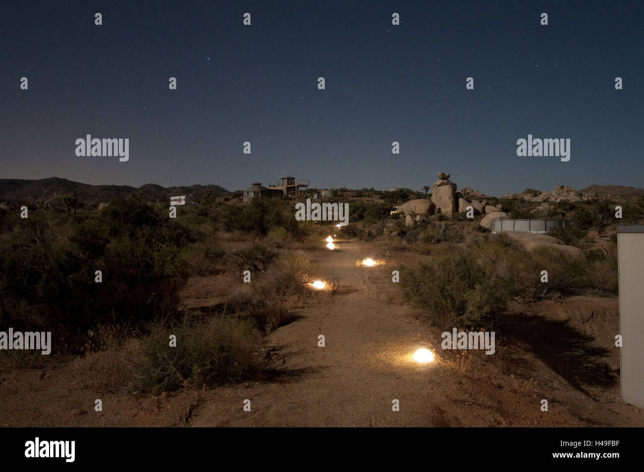 Stati Uniti, California, deserto, notte, illuminazione, Foto Stock