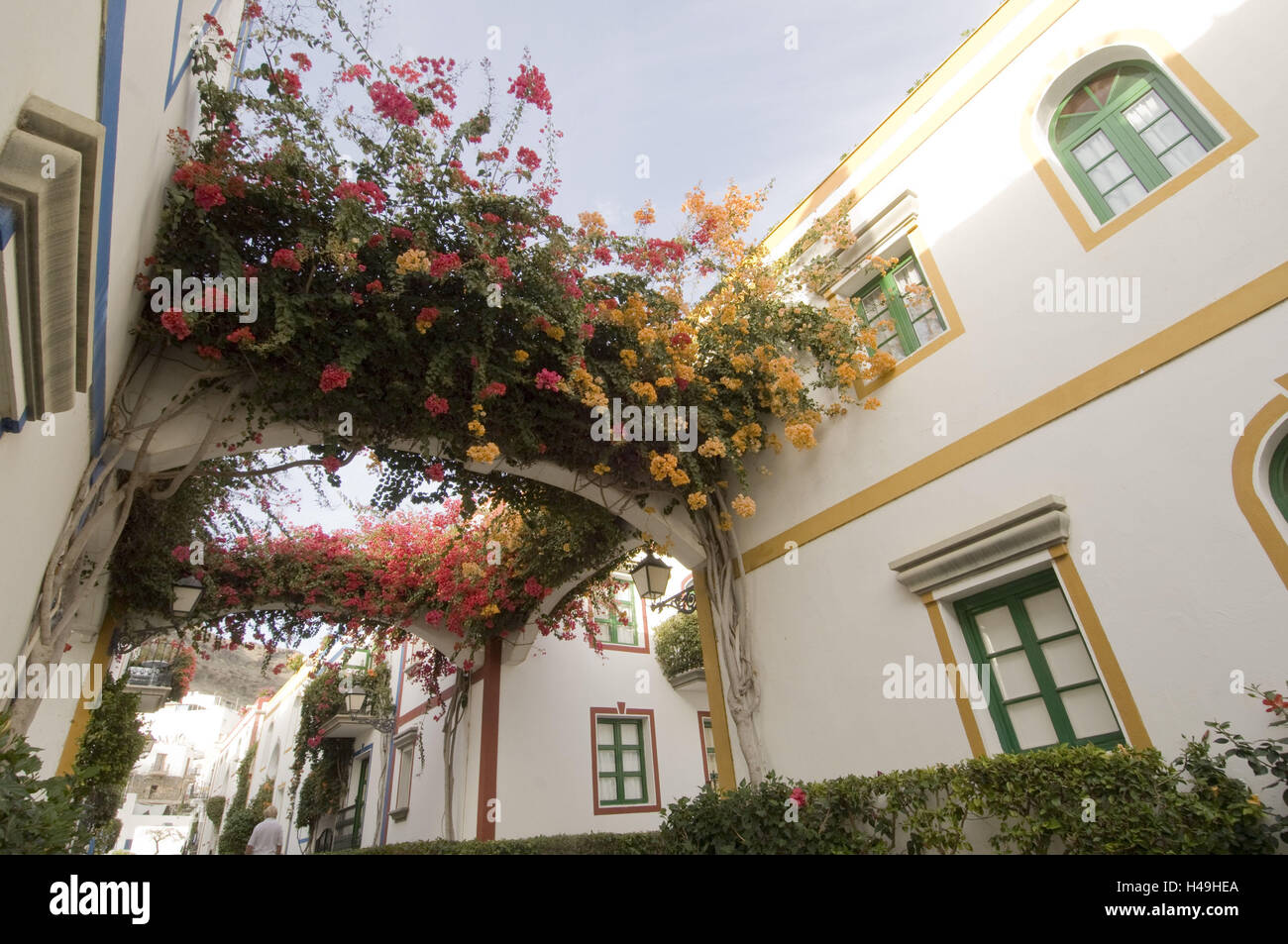 Spagna, grana Canaria, Puerto de Mogan, vincendo il porto posto con picture book scenario, anche 'Small' Venezia chiamato, Foto Stock