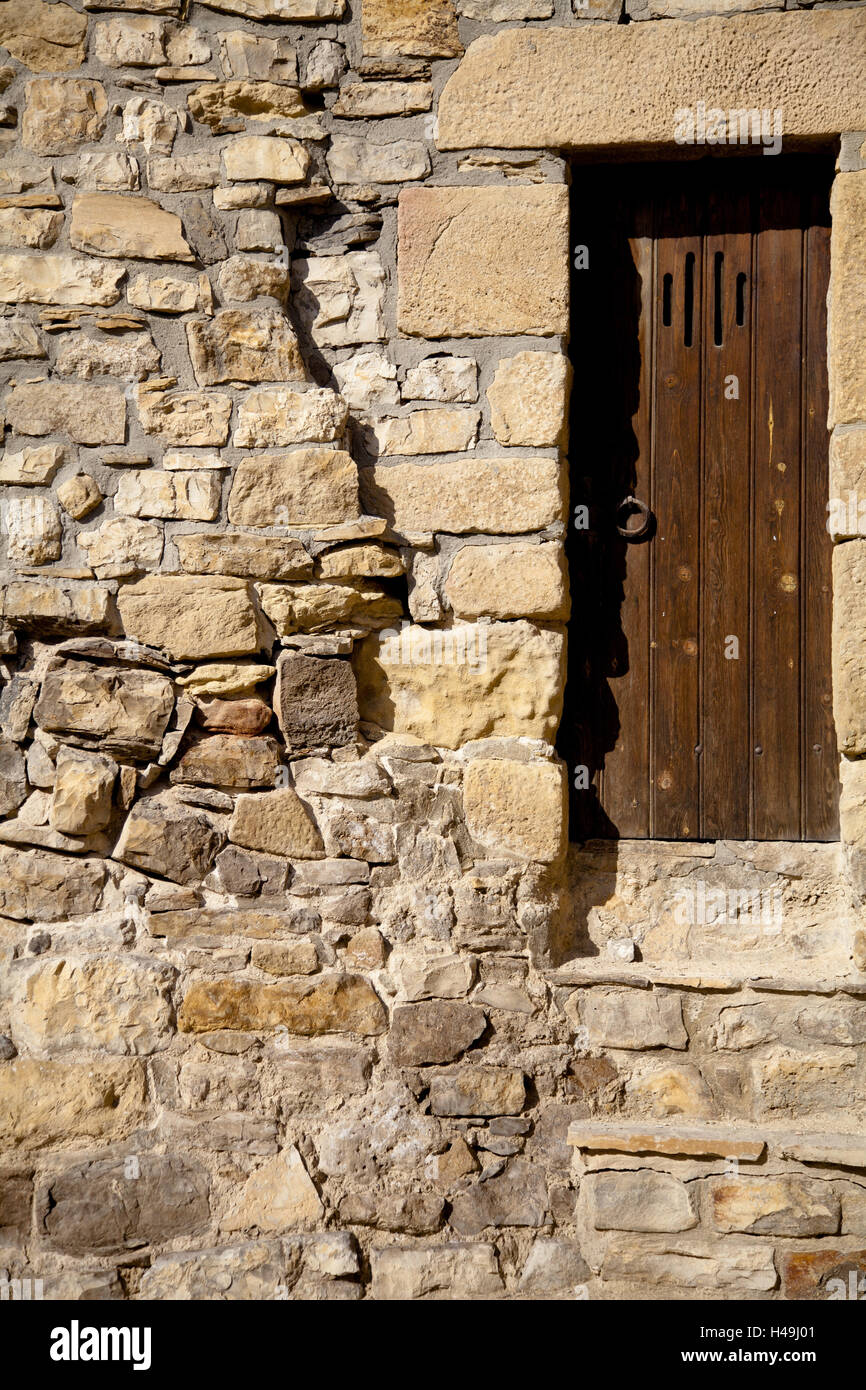 Vecchia casa di villaggio Guimera, provincia di Lleida, Catalogna, Spagna, Foto Stock
