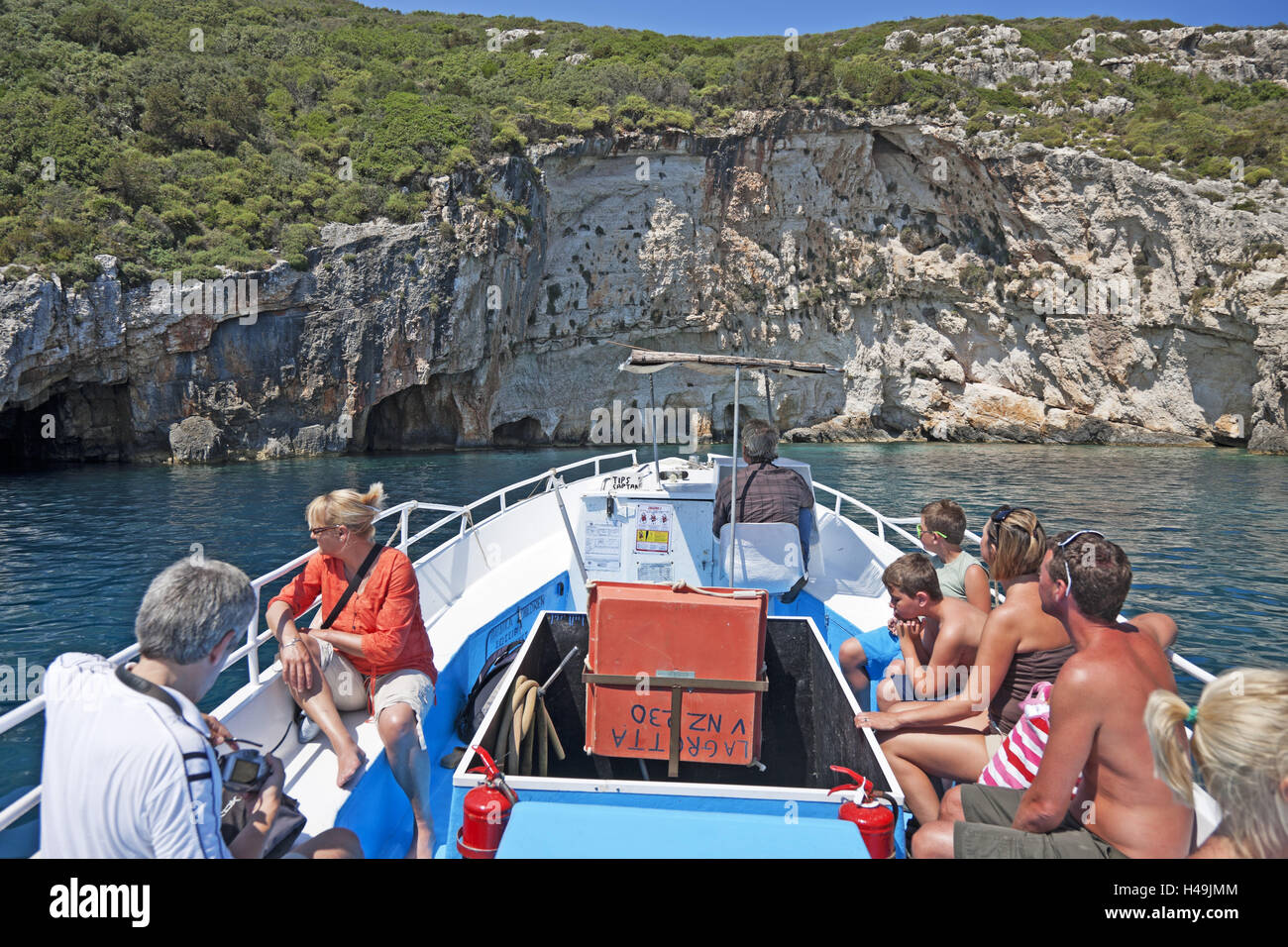 Grecia Zante, capo Skinari, escursione in barca, turistico, Foto Stock