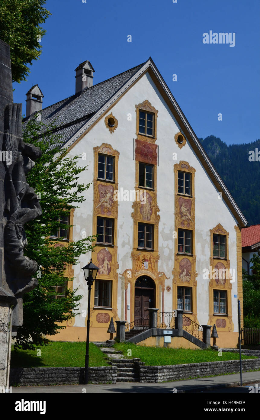 In Germania, in Baviera, bunting's Valley, Oberammergau ufficio forestale house, Foto Stock