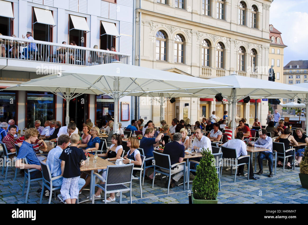 Nuovo Mercato, street bar, Dresda, Sassonia, Germania, Foto Stock