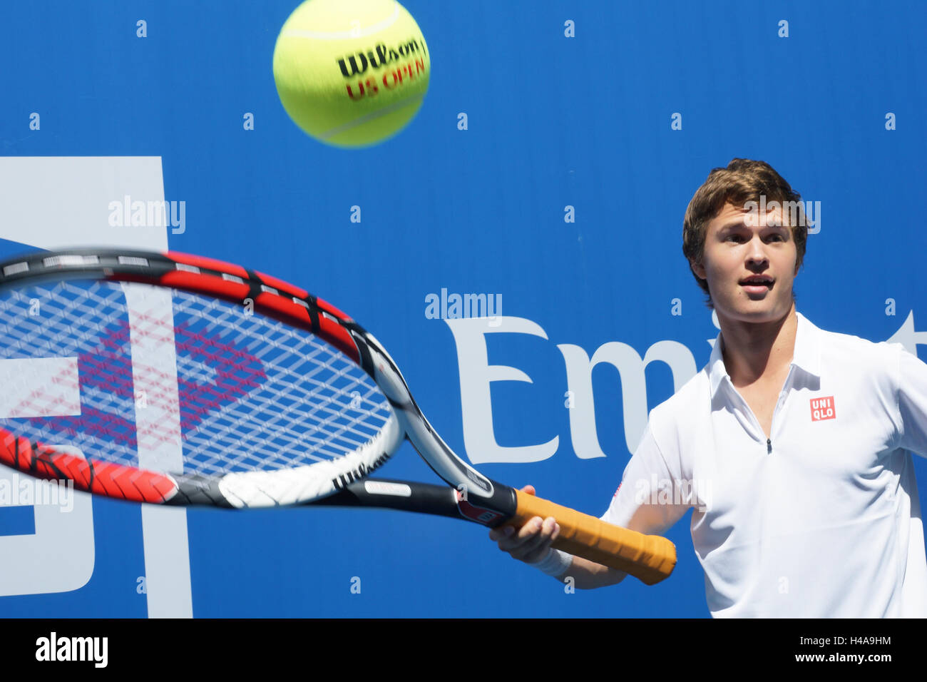 Ansel Elgort agosto 27,2016 Arthur Ashe Kids Day a USTA Billie Jean King National Tennis Center Il Flushing Meadow, NY Foto Stock