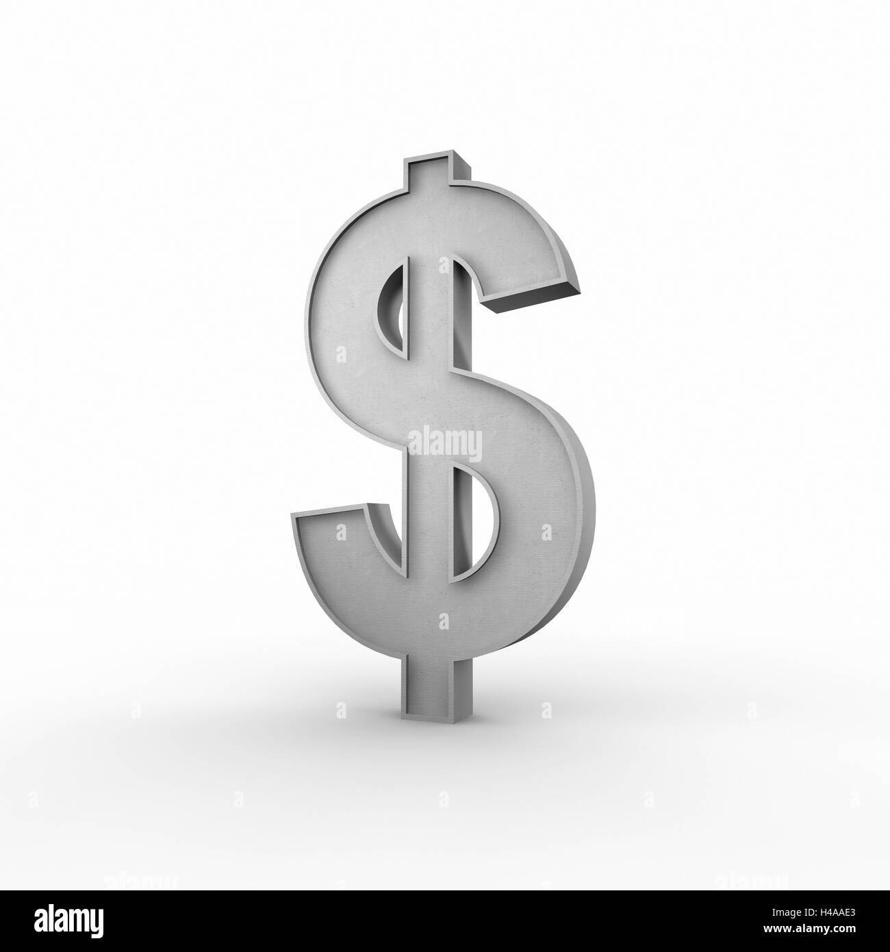 Valuta la figura, il dollaro statunitense, sfondo bianco, Foto Stock