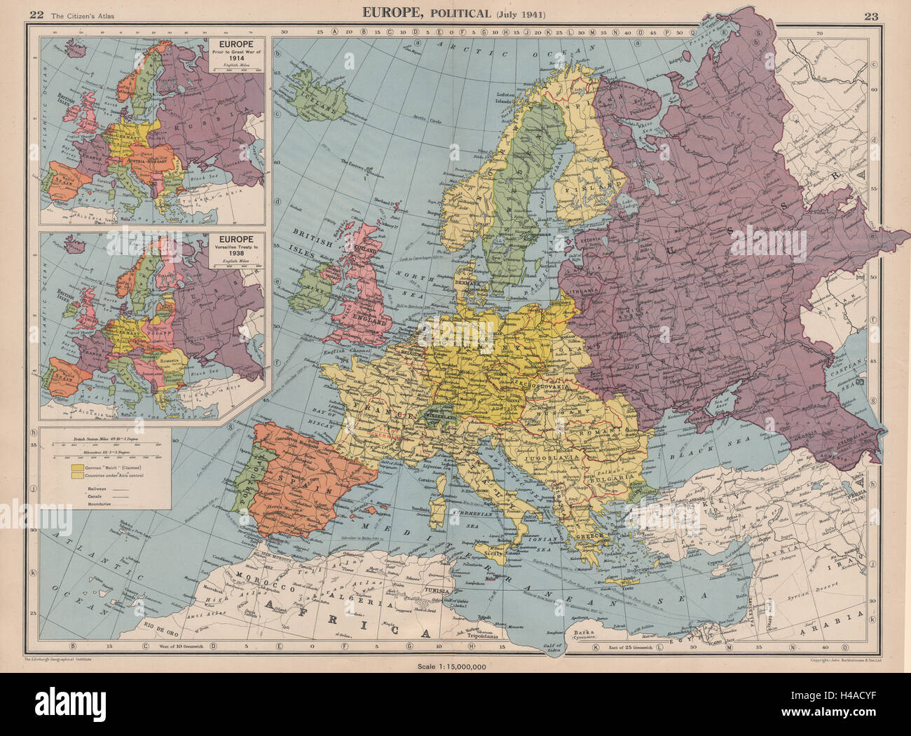 Map europe 1914 immagini e fotografie stock ad alta risoluzione - Alamy