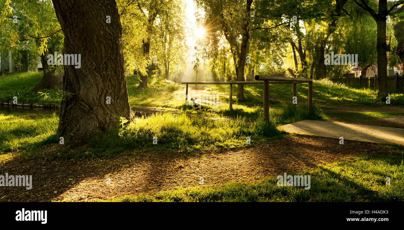 In Germania, in Baviera, Schwabmünchen, Geierburg, parco cittadino, Foto Stock