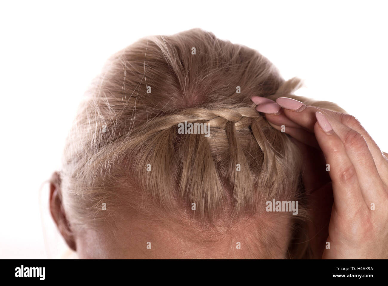 Istruzioni treccia francese passo 2 di 4 Foto Stock