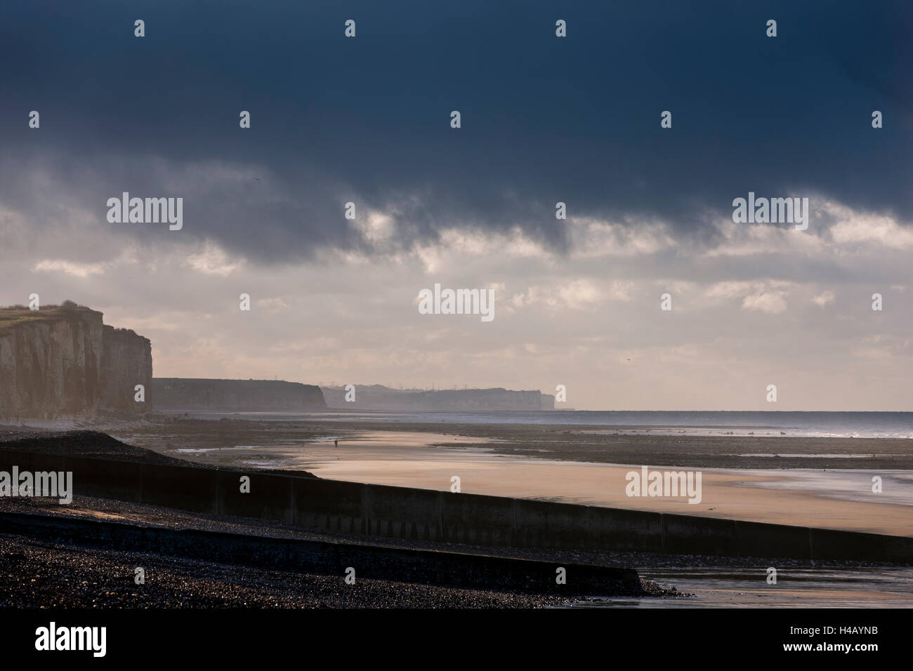 Cliff costa, Quiberville-Plage, Costa di alabastro, Normandia Foto Stock