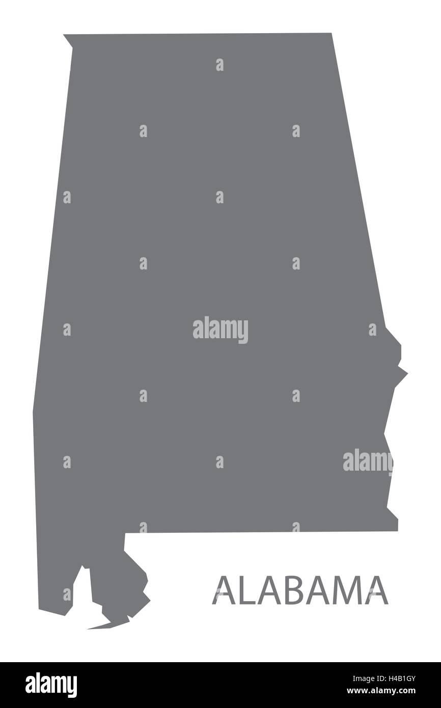Alabama USA Mappa in grigio Illustrazione Vettoriale