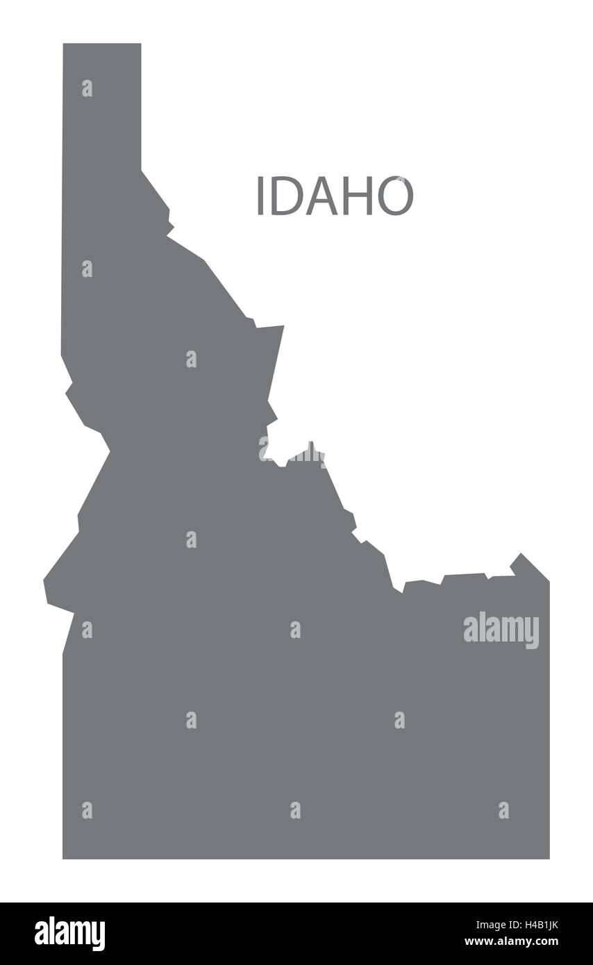 Idaho USA Mappa in grigio Illustrazione Vettoriale