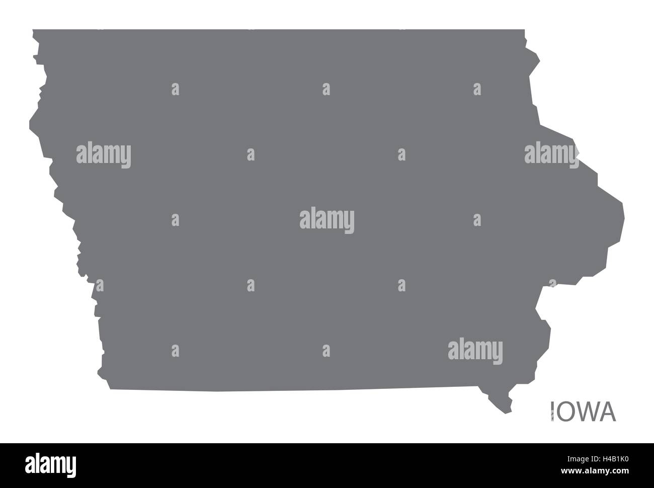 Iowa USA Mappa in grigio Illustrazione Vettoriale