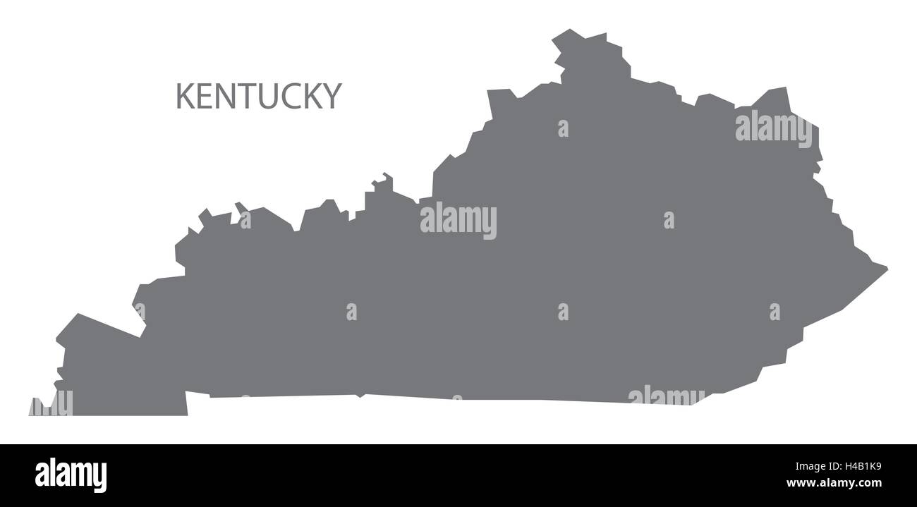 Kentucky USA Mappa in grigio Illustrazione Vettoriale