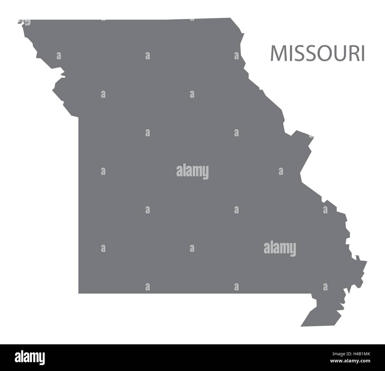 Missouri USA Mappa in grigio Illustrazione Vettoriale