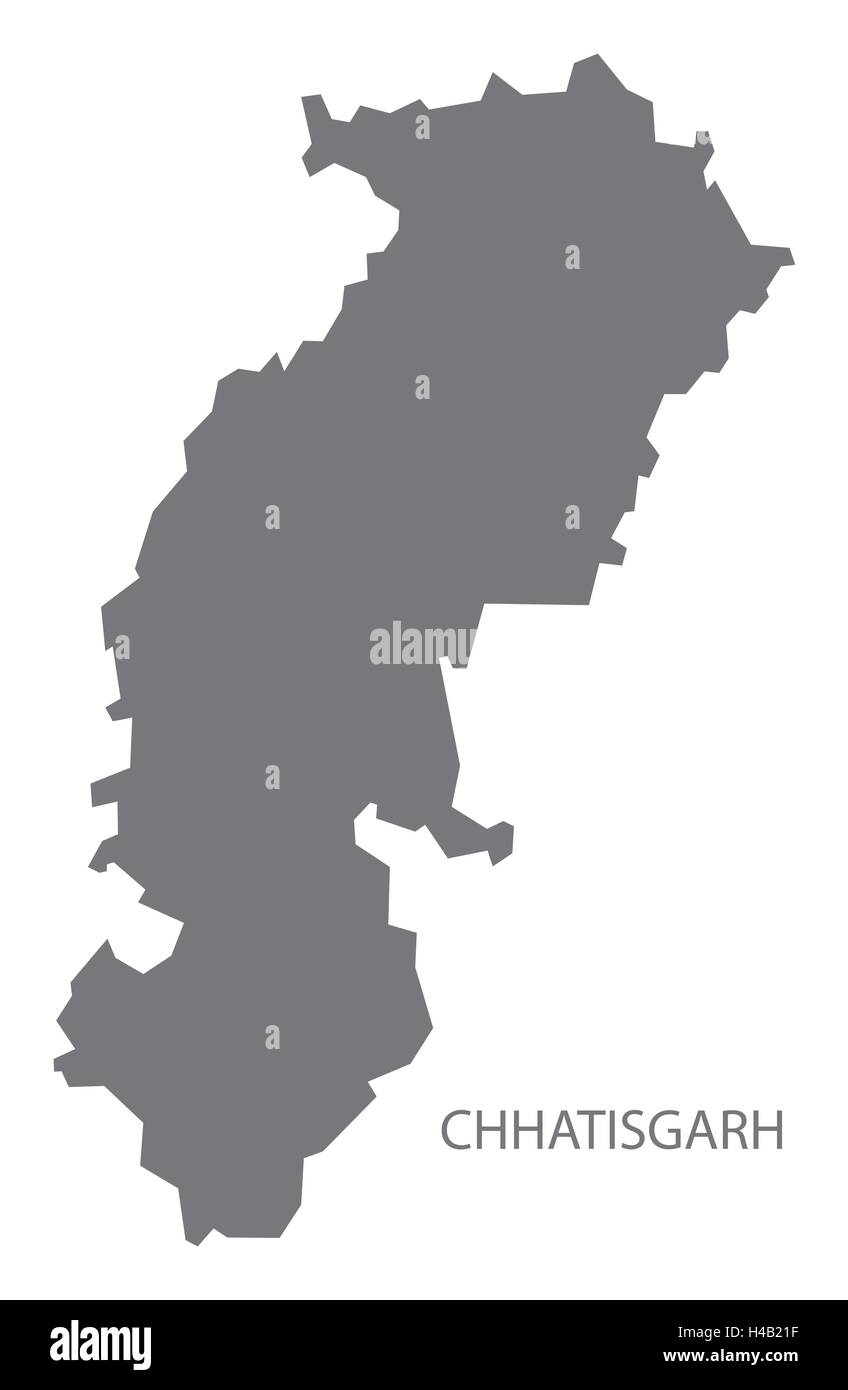 Chhatisgarh india mappa dei grigi illustrazione Illustrazione Vettoriale