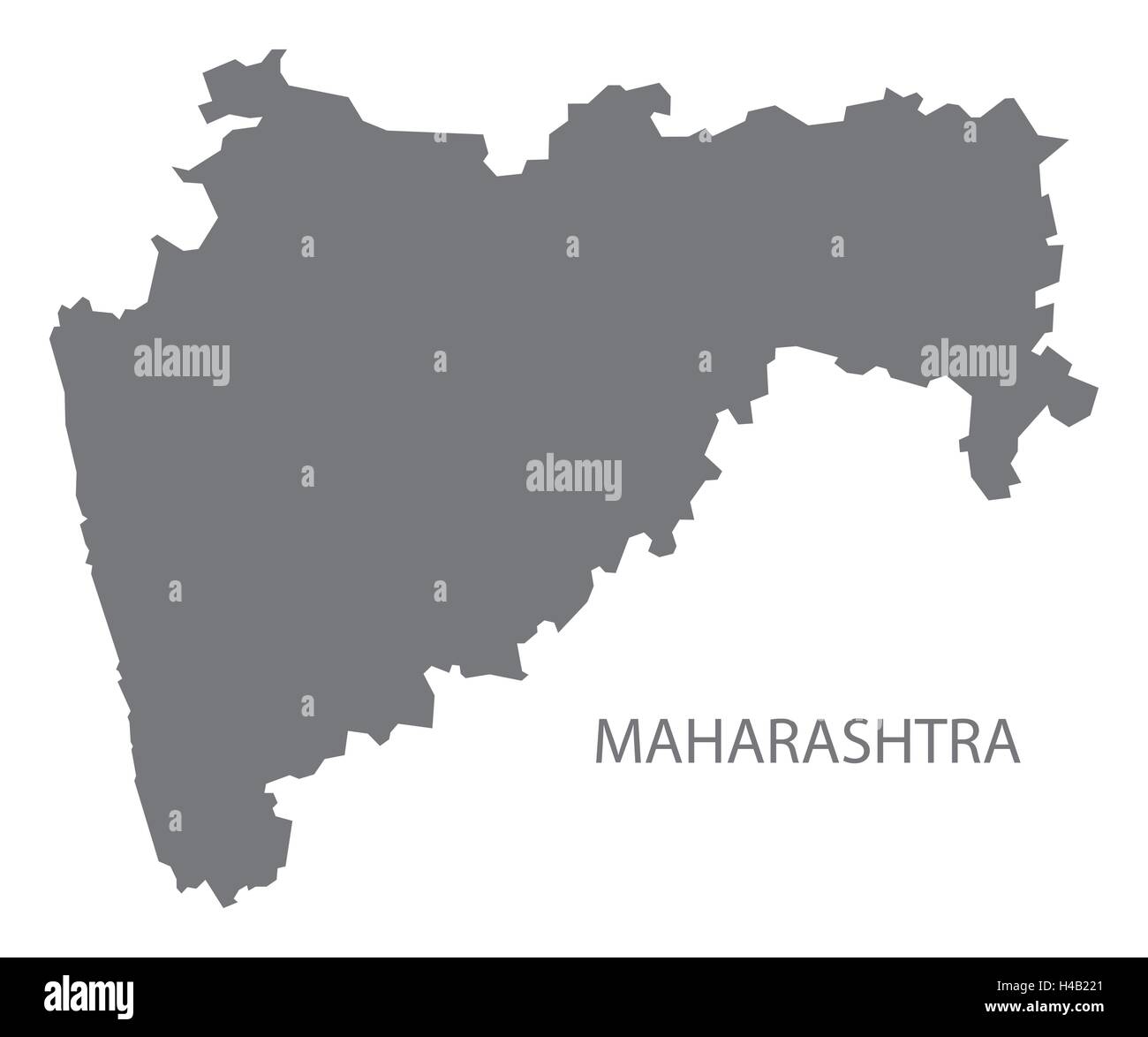 Maharashtra india mappa dei grigi illustrazione Illustrazione Vettoriale