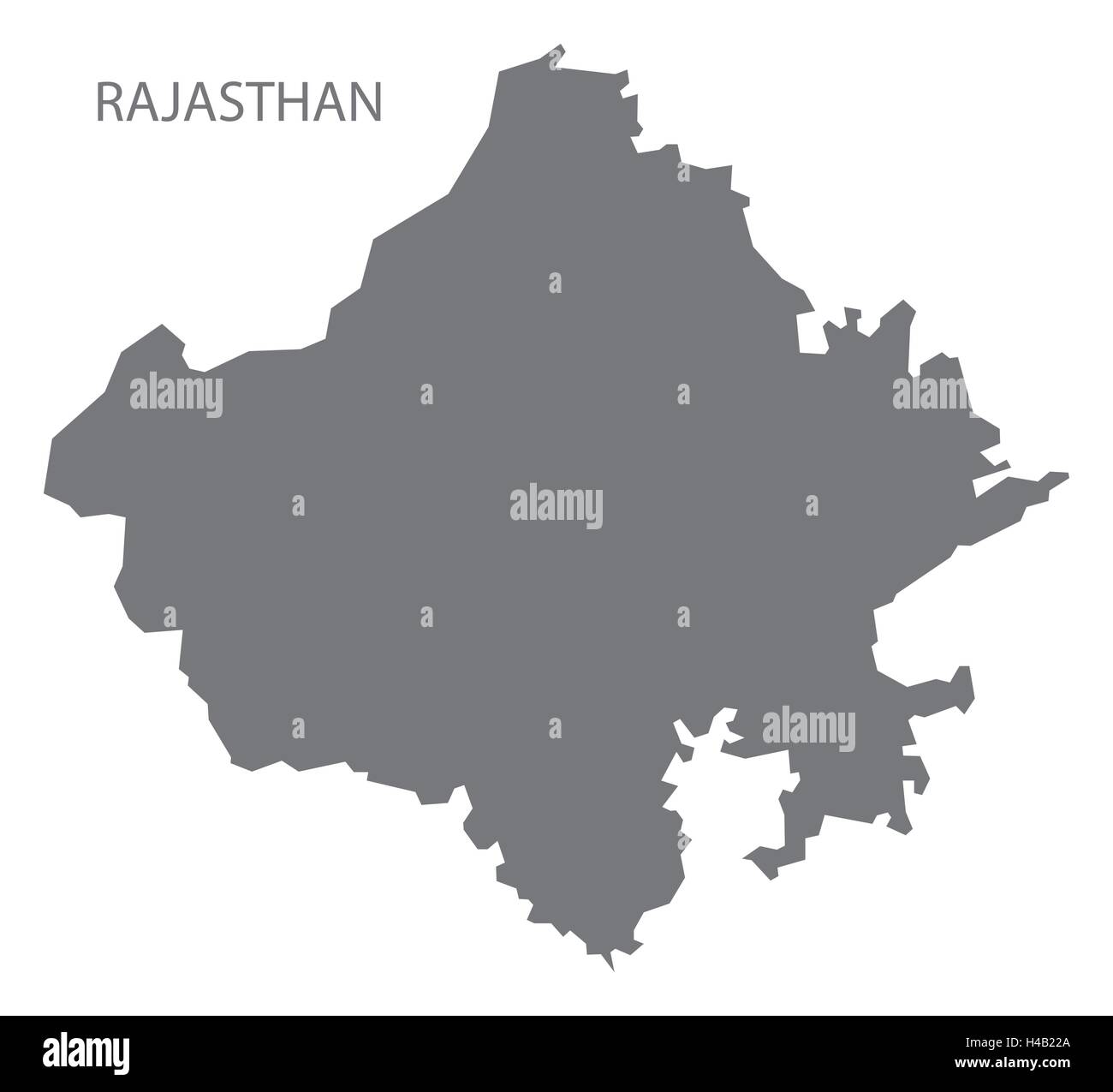 Rajasthan in India mappa dei grigi illustrazione Illustrazione Vettoriale