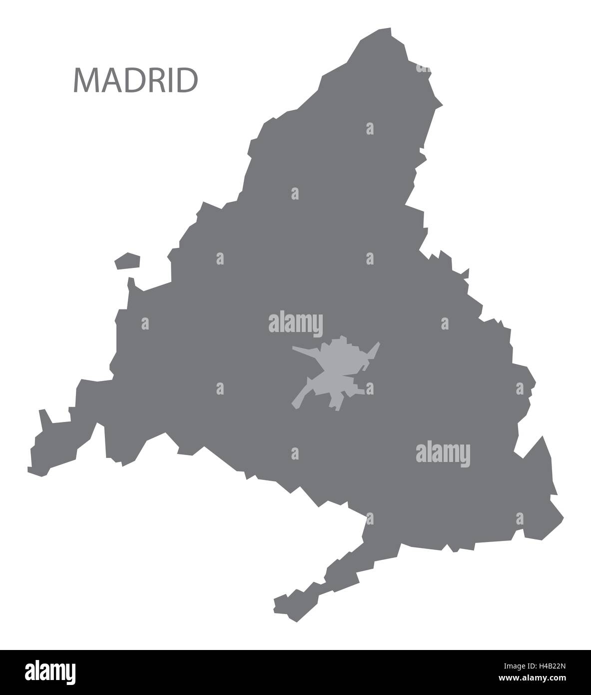 Madrid Spagna Mappa in grigio Illustrazione Vettoriale