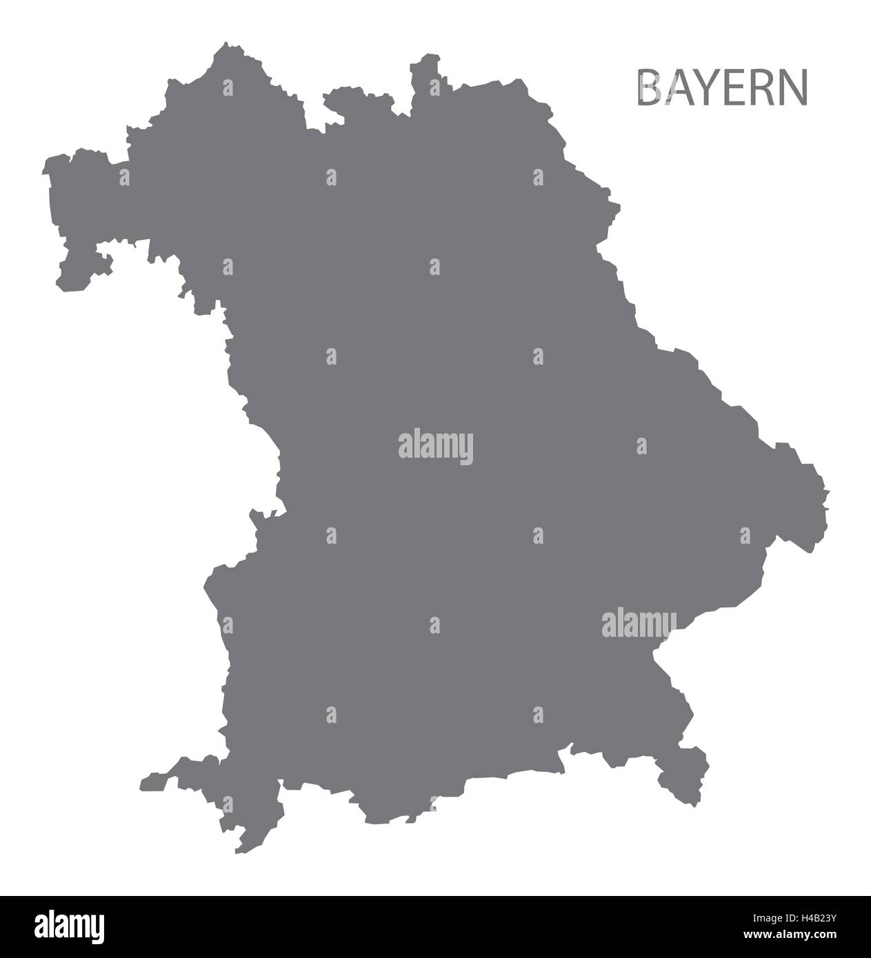 Il Bayern Germania Mappa grigio Illustrazione Vettoriale