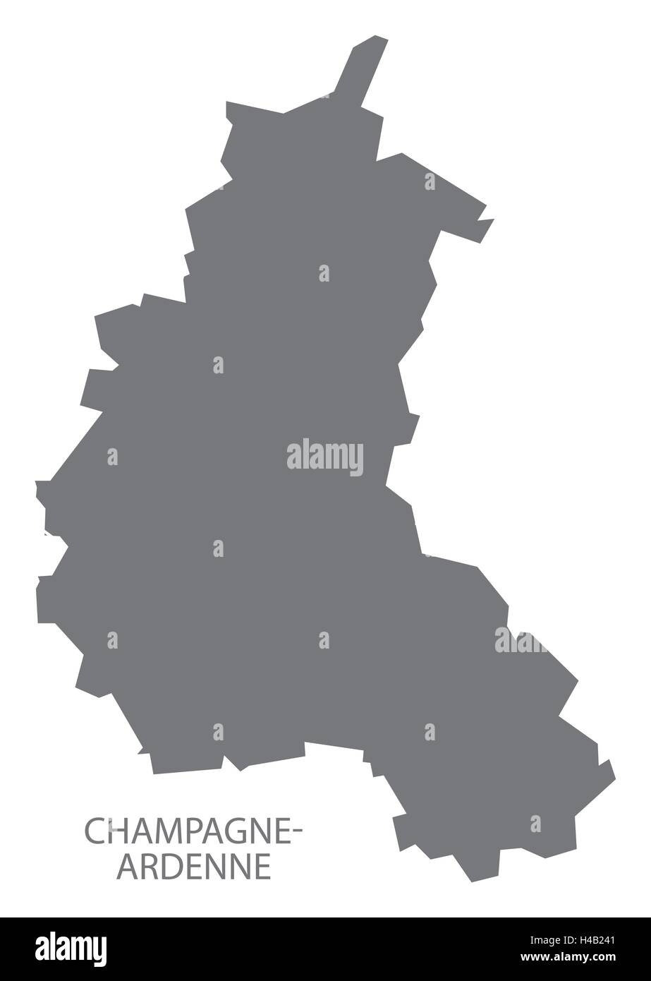Champagne-Ardenne Francia Mappa grigio Illustrazione Vettoriale