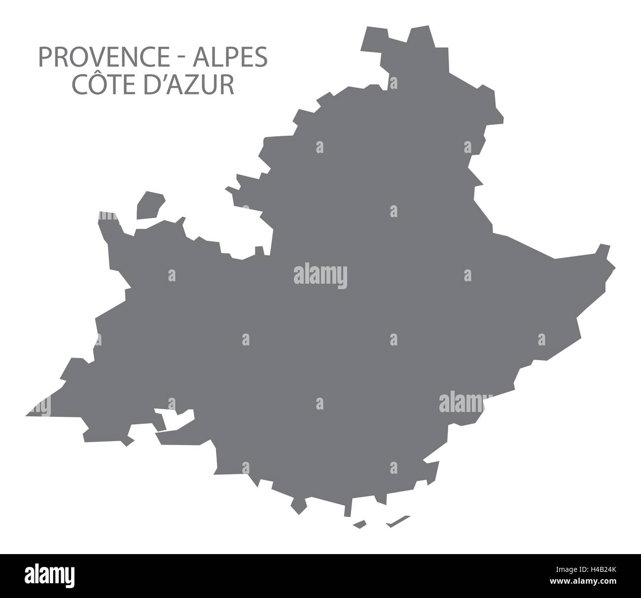 Provence - Alpes - Codice d Azur Francia Mappa grigio Illustrazione Vettoriale