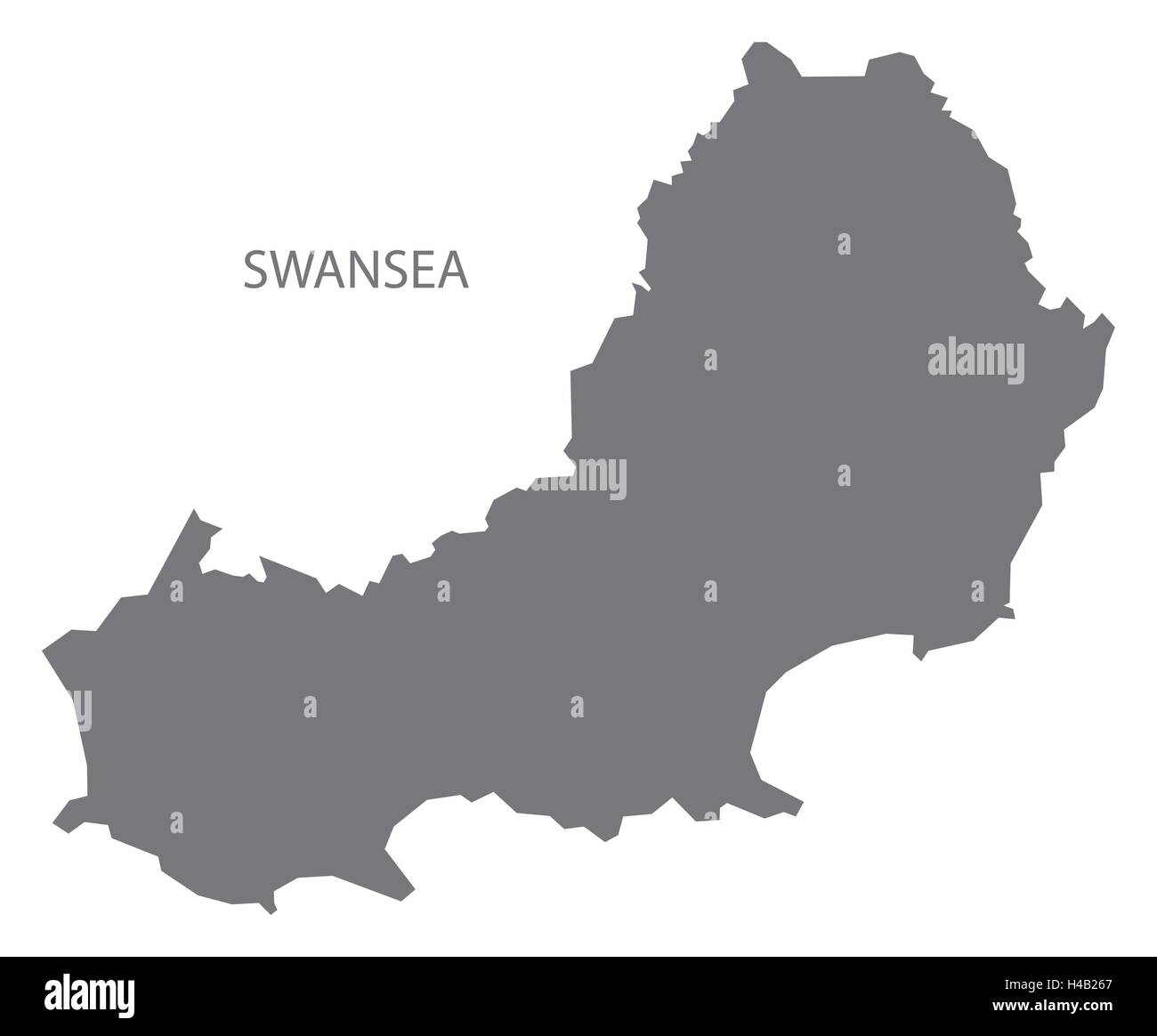 Swansea Galles Mappa grigio Illustrazione Vettoriale