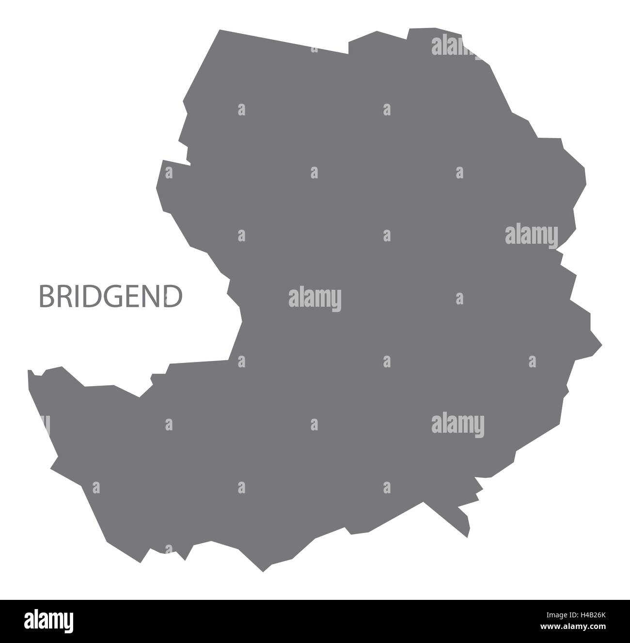 Bridgend Galles Mappa grigio Illustrazione Vettoriale