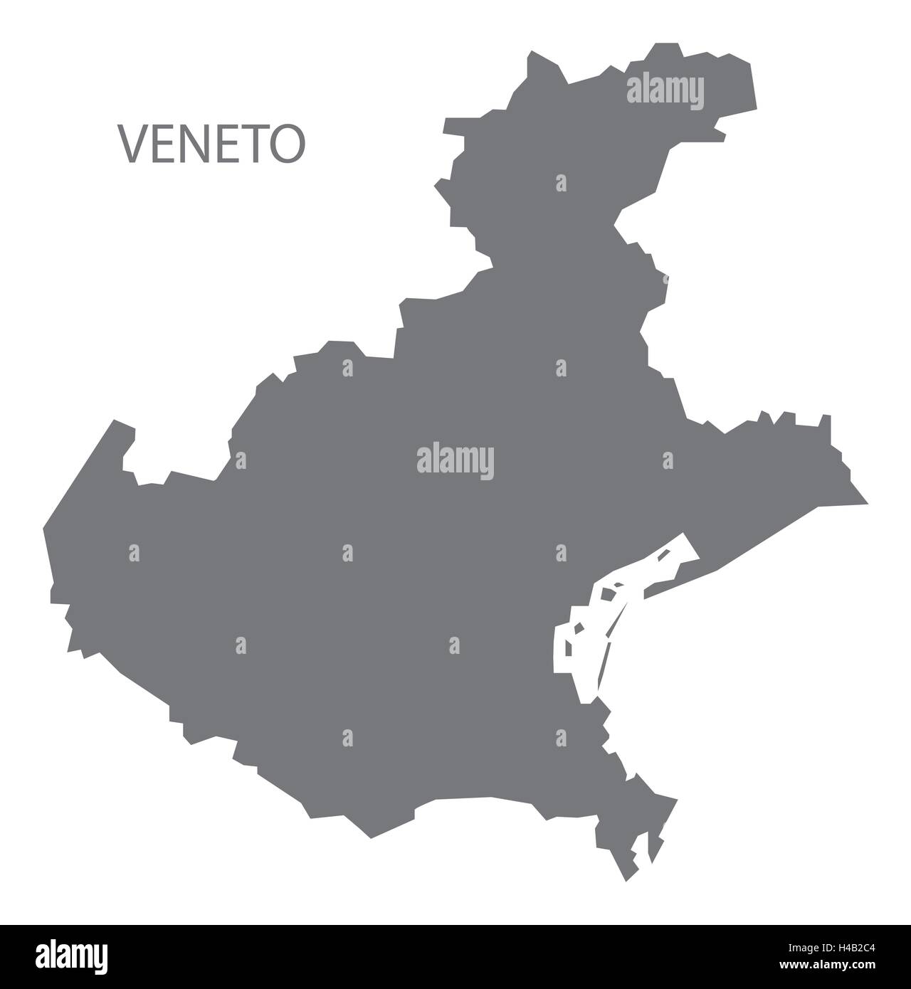 Veneto Italia mappa in grigio Illustrazione Vettoriale
