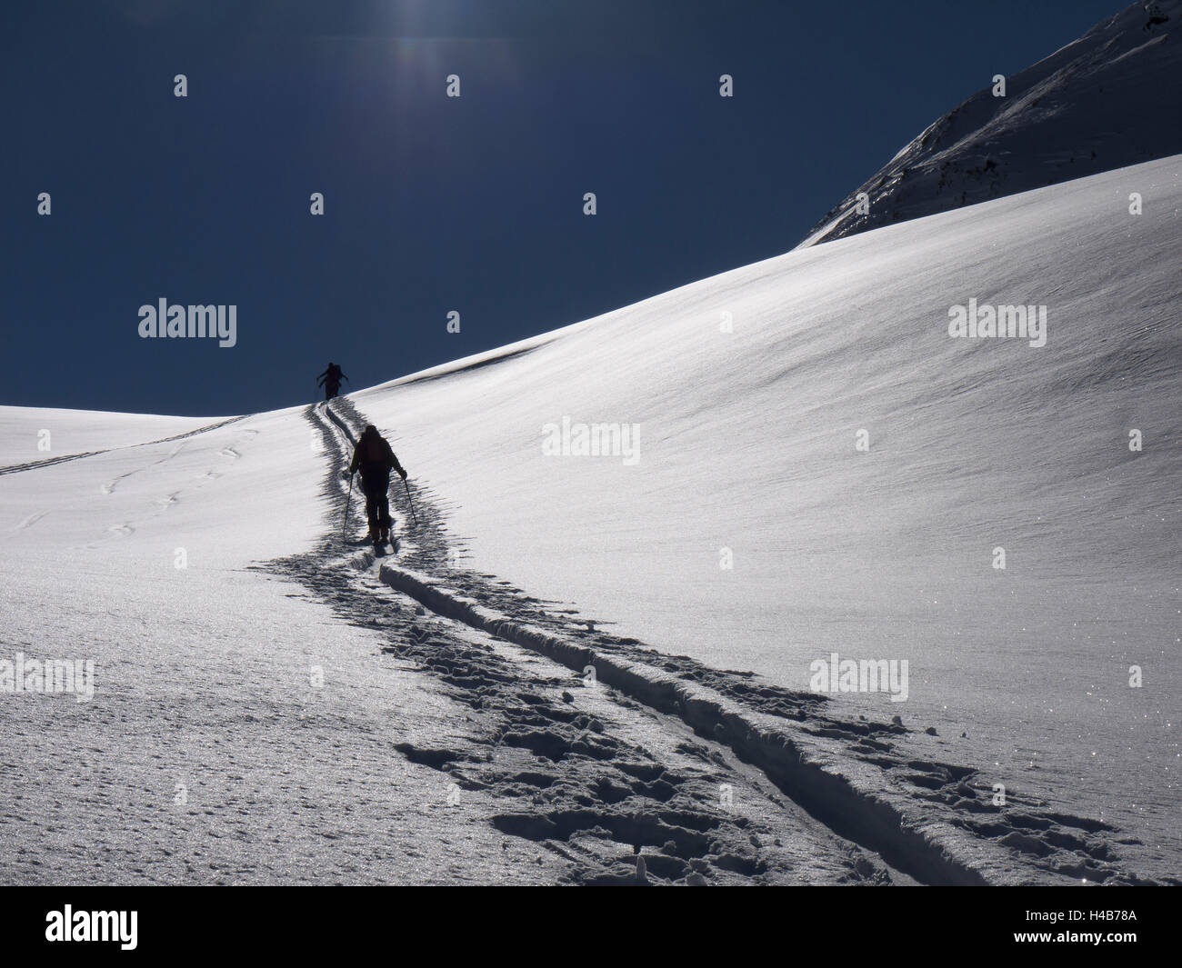 Austria Vorarlberg, Bregenzerwald, Hochkünzelgebiet, bave, tour di sci walker, via, Foto Stock