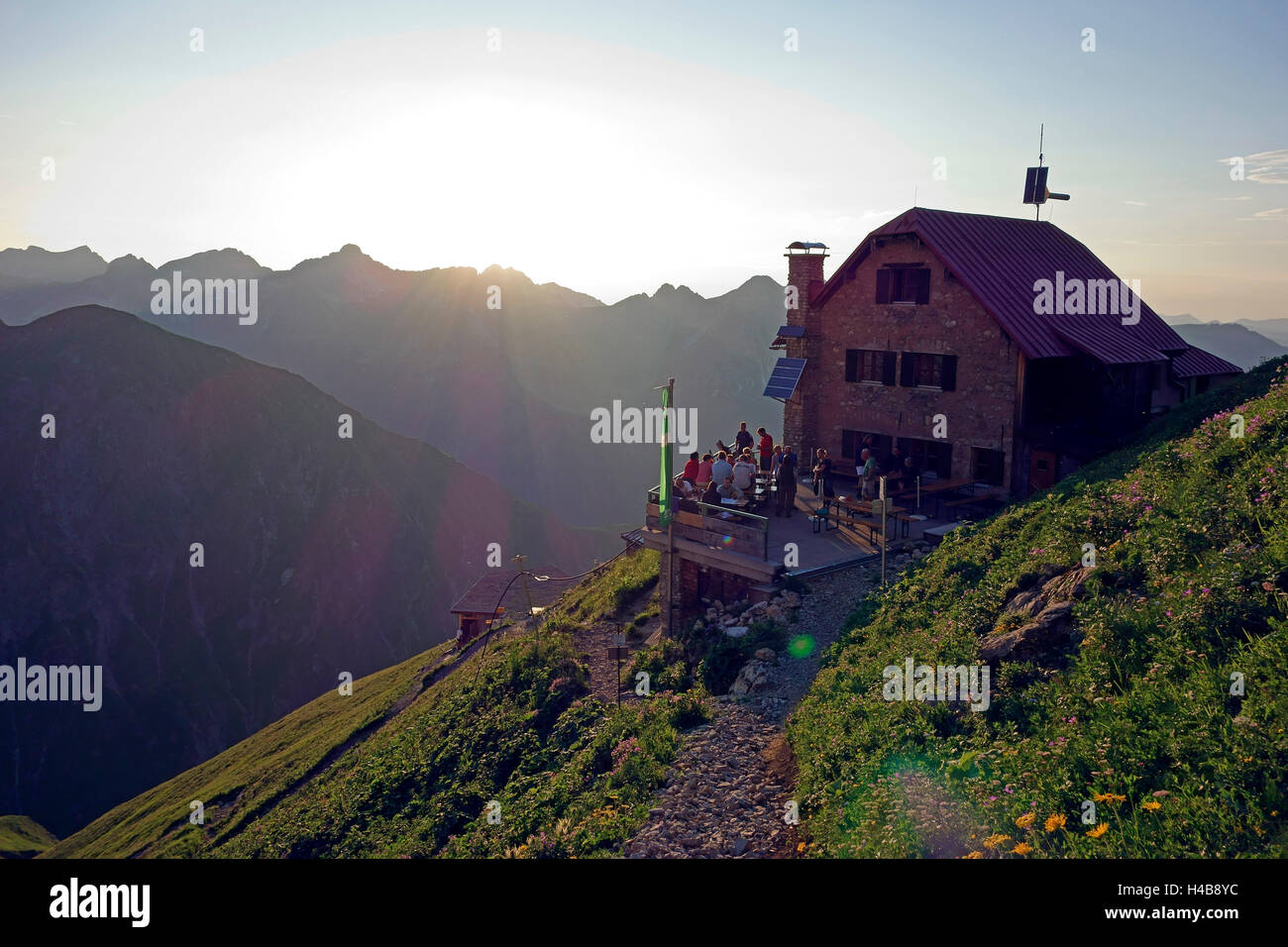 Salita del monte Trettachspitze, Foto Stock