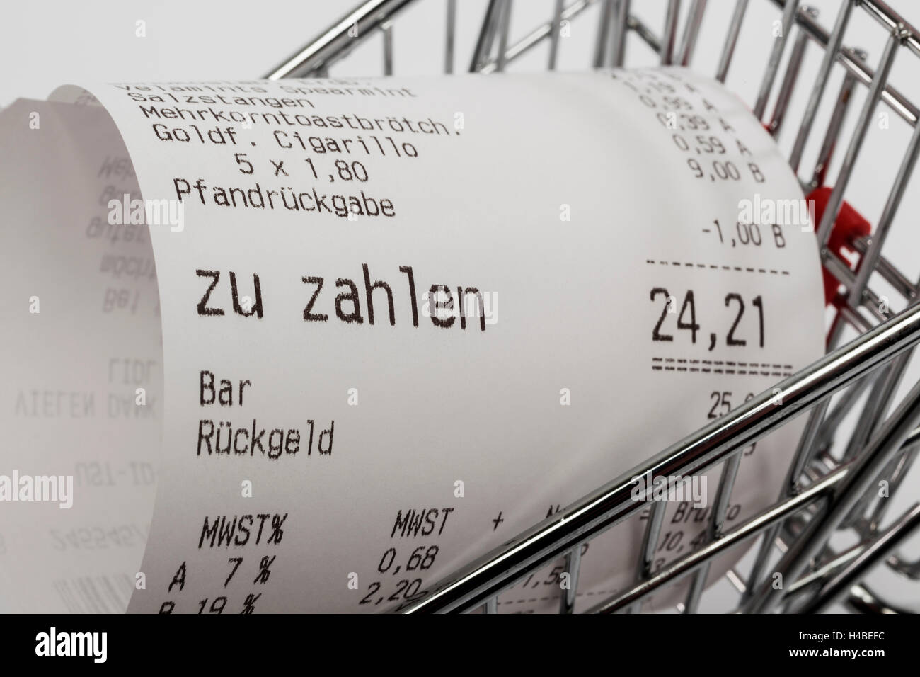 Carrello spesa, ricevimento, laminati, dettaglio Foto Stock