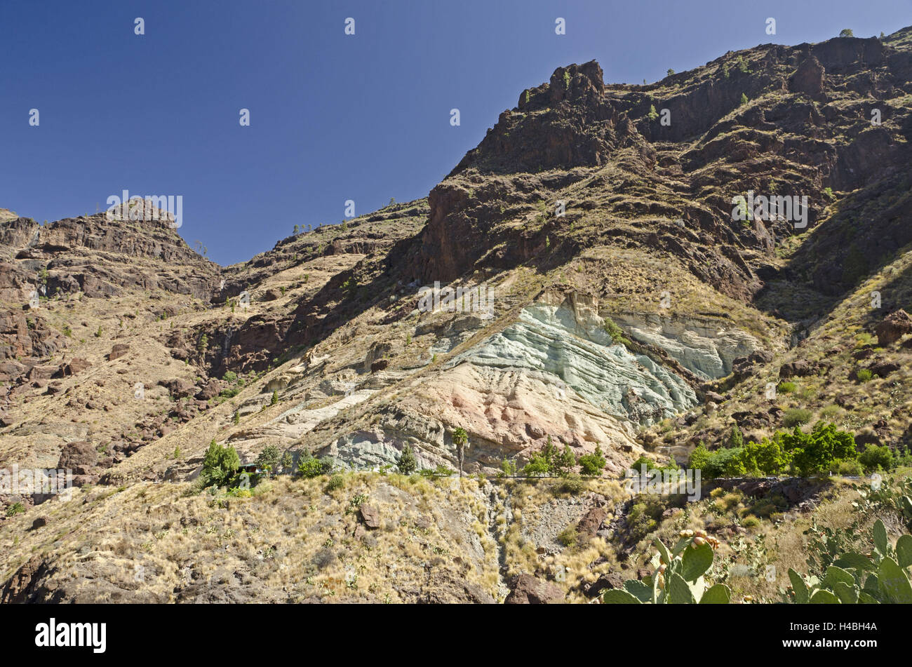 Spagna, isola Canarie, grana Canaria, mountain 'Inagua', lotto azulejos, tufo, Foto Stock