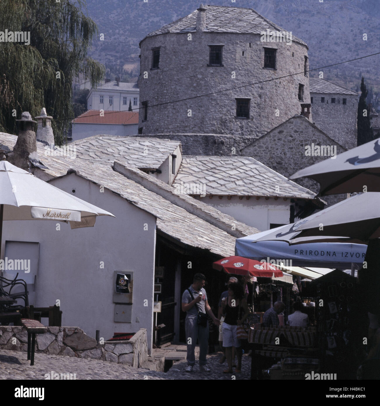 La Bosnia Erzegovina, Mostar, città vecchia, lane, Foto Stock