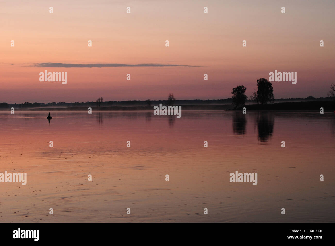 Oder River, crepuscolo, Foto Stock Oder River, crepuscolo, Foto Stock