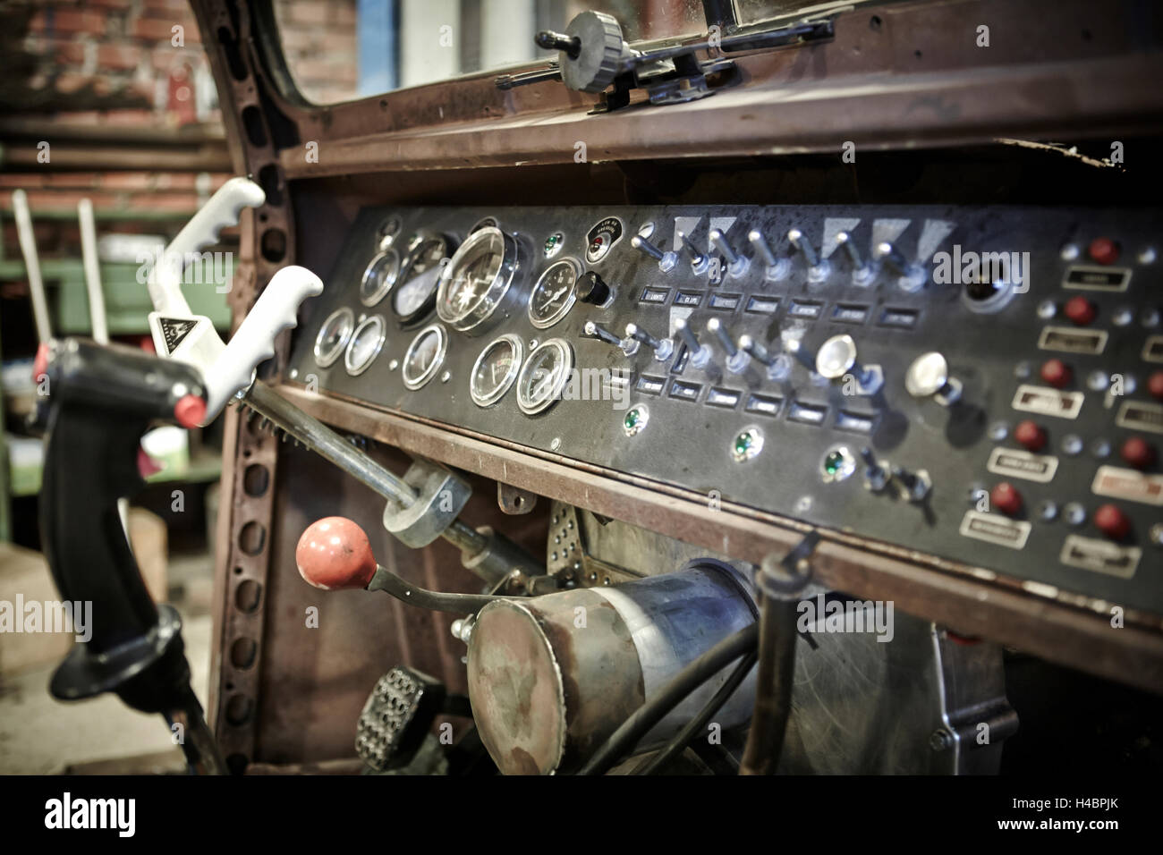 Hot-Rod, Rat-Rod, l'auto-costruito con aereo motore radiale Foto Stock