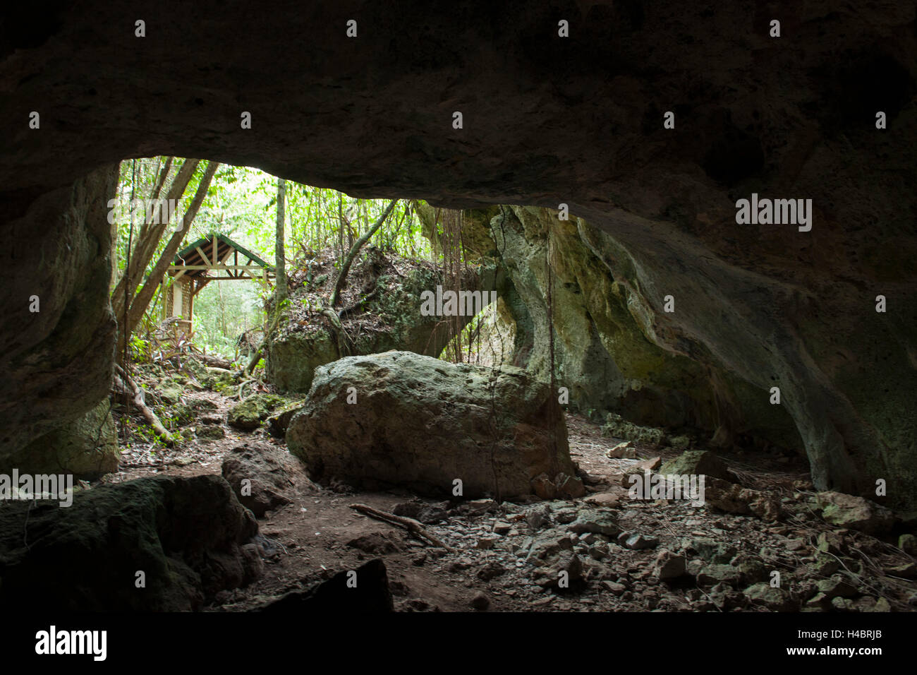 Repubblica Dominicana, est, Bayahibe, Parque Nationwide del estone, pit Cueva del Punta (anche cucchiaio Puente) Foto Stock
