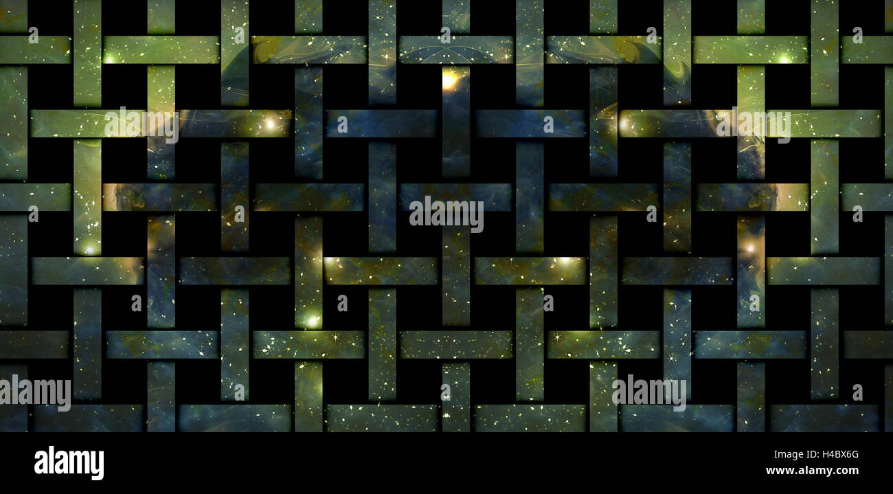 Drago cosmica nello spazio e stelle, blu cosmici sfondo astratto. Effetto mosaico. Foto Stock