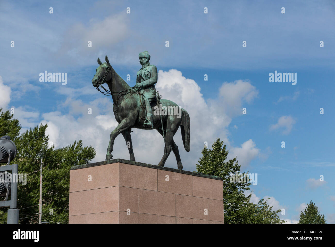 Statua equestre del generale Mannerheim Helsinki Finlandia Foto Stock