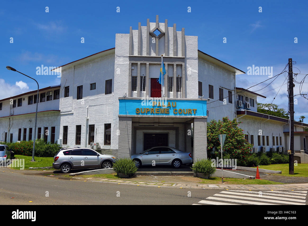 Palau Supreme Court House Edificio in Koror, Koror Island, Repubblica di Palau, Micronesia, Oceano Pacifico Foto Stock