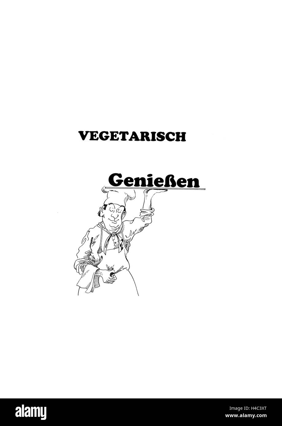 Lo chef cucina vegetariana Foto Stock