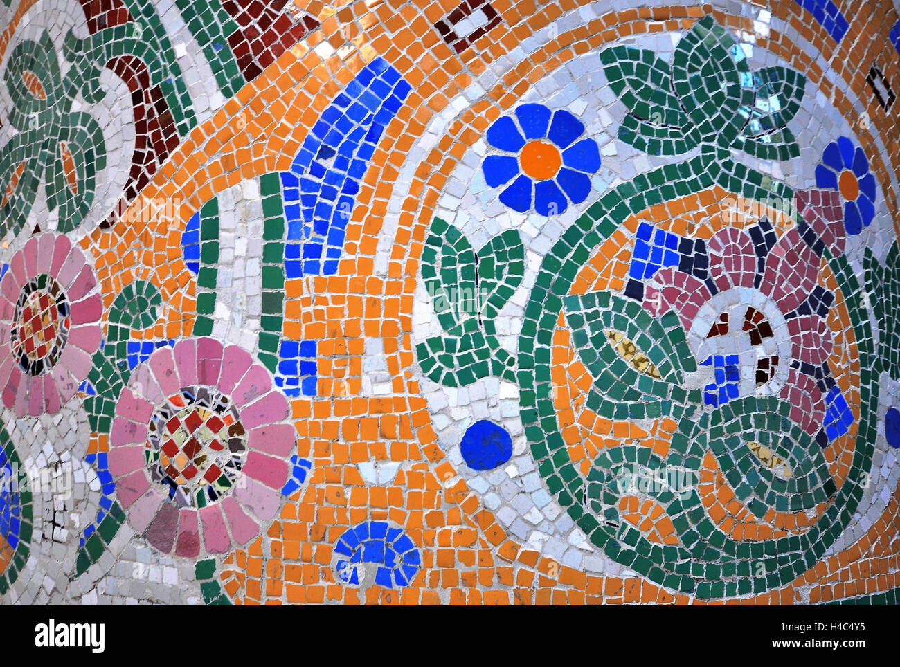 Barcellona - gennaio 25: mosaico del Palazzo della Musica Catalana di Barcellona city il 25 gennaio 2015. Foto Stock