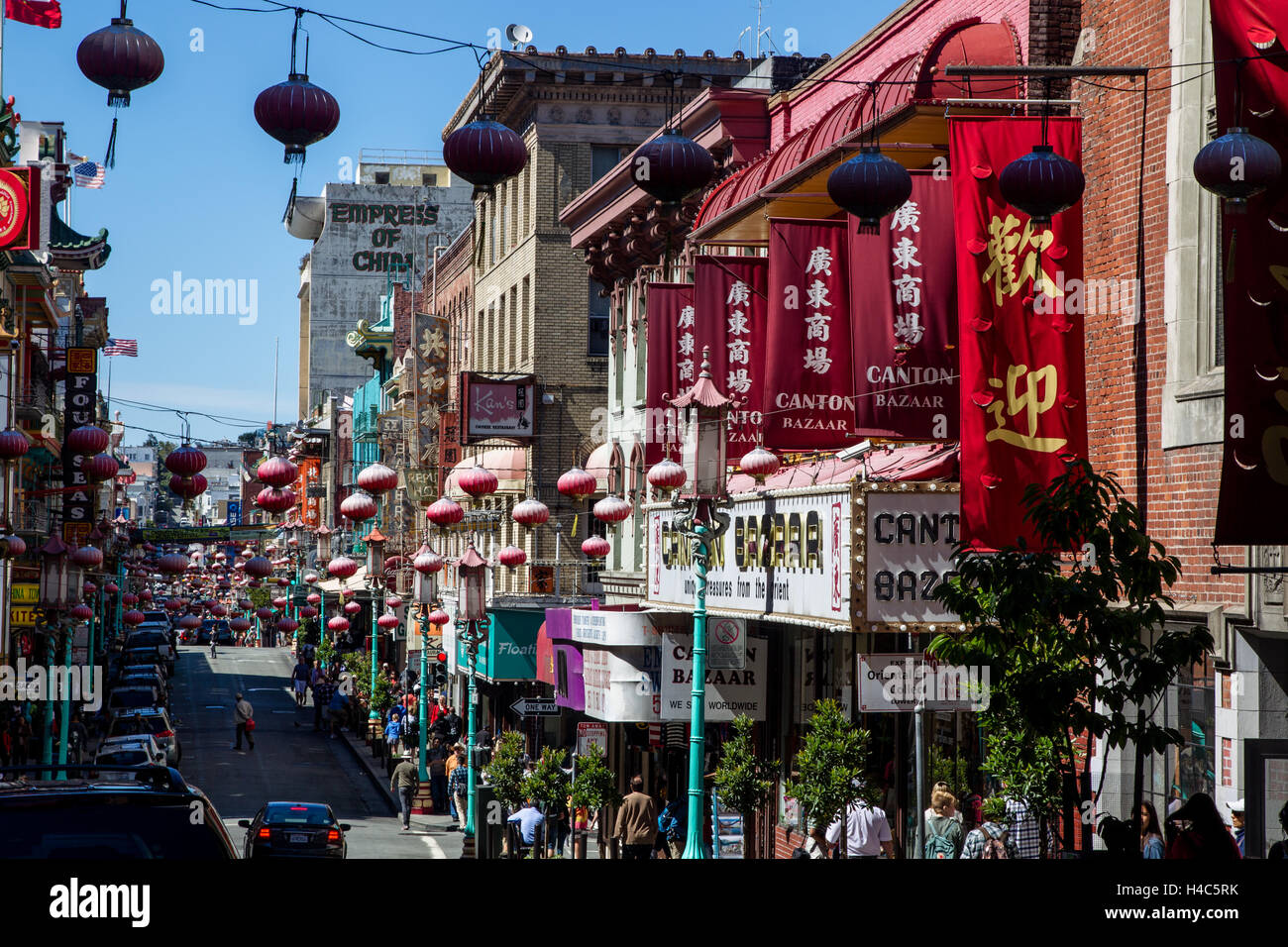 Grant Avenue nella Chinatown di San Francisco, California, Stati Uniti d'America. Foto Stock