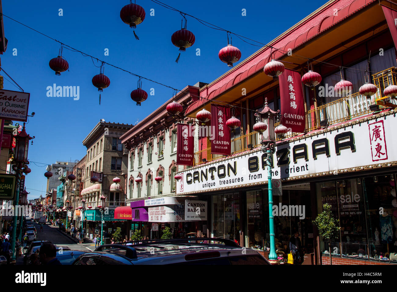 Grant Avenue nella Chinatown di San Francisco, California, Stati Uniti d'America. Foto Stock