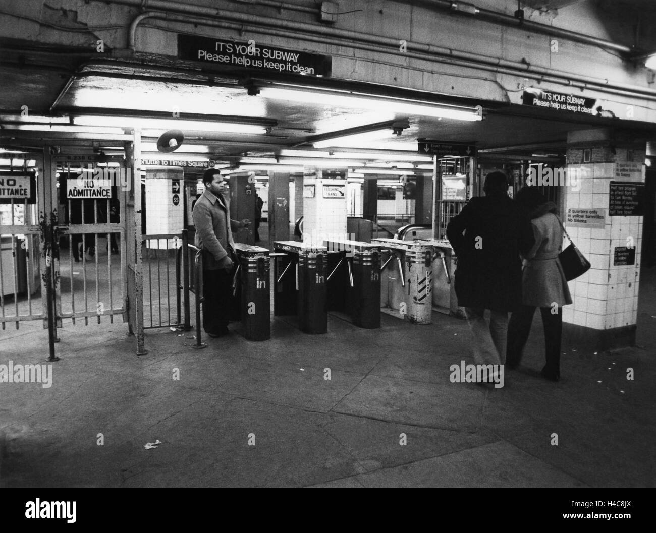La stazione della metropolitana di New York City Foto Stock