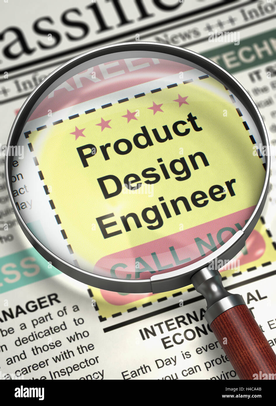 Stiamo assumendo Product Design Engineer. 3D. Foto Stock
