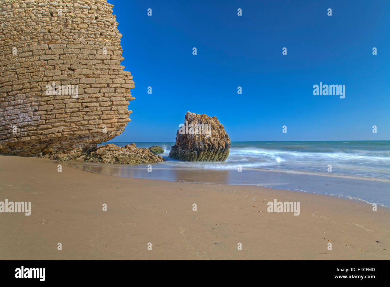 Spiaggia di Mazagón, Huelva, Andalusia, Spagna Foto Stock