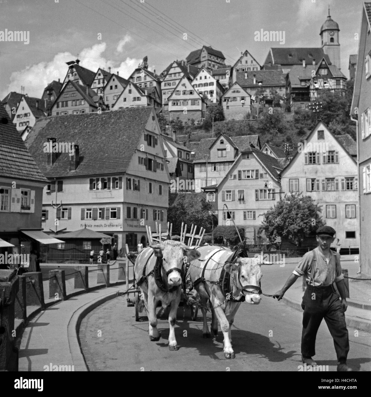 Ansicht der Stadt Altensteig bei Calw im Schwarzwald, Deutschland 1930er Jahre. Vista della città di Altensteig vicino a Calw in nero Forst, Germania 1930s. Foto Stock