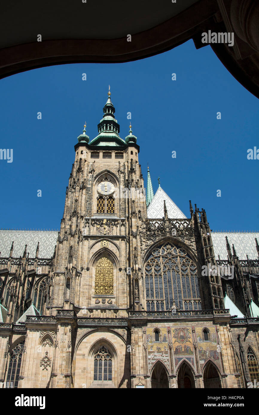 Praga, pagina del sud di San Veits cattedrale Foto Stock