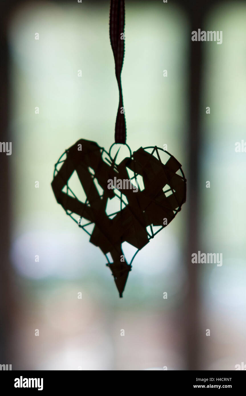 Cuore nero in corda Foto Stock