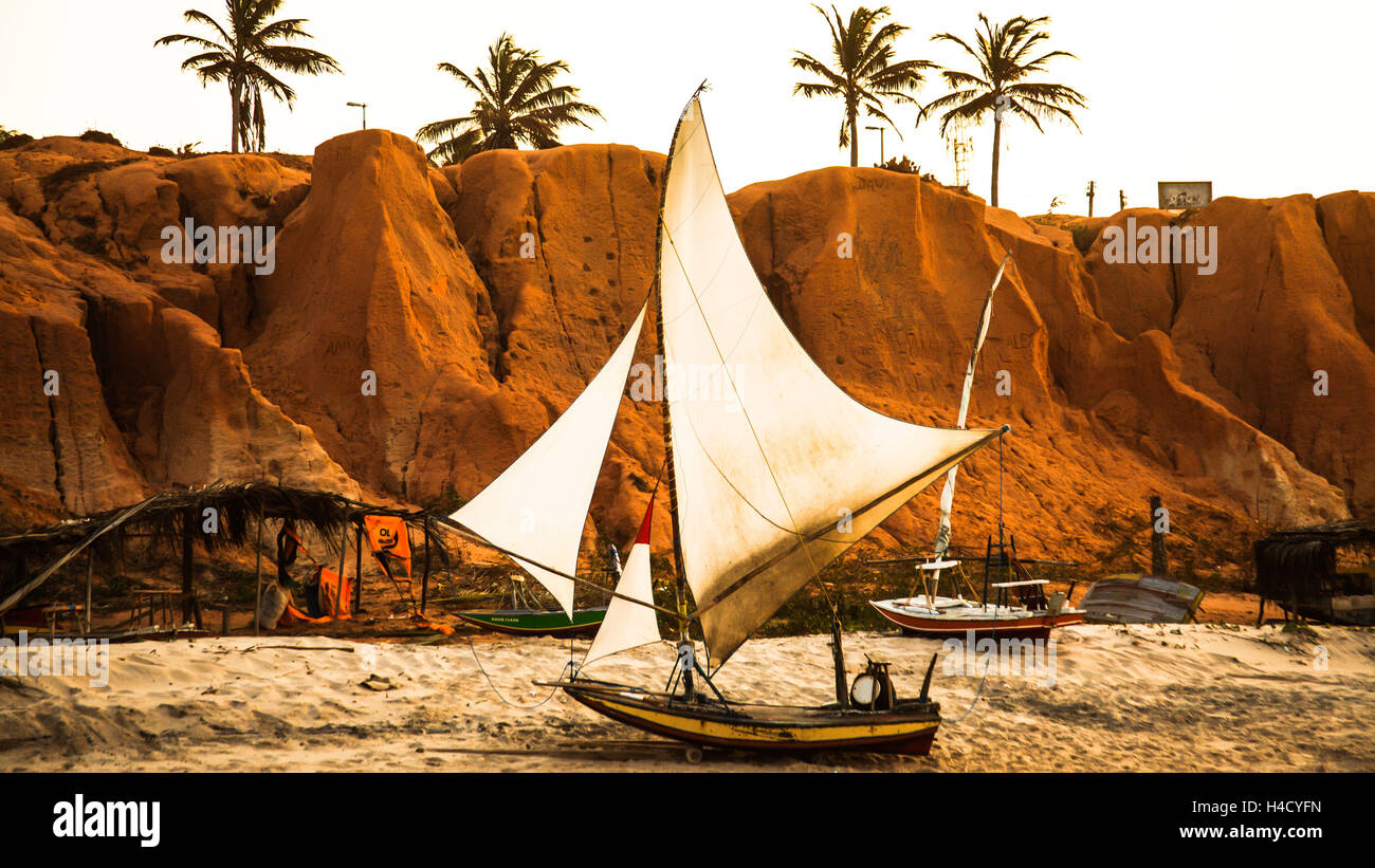 Brasile Jericoacoara, barca a vela, Foto Stock