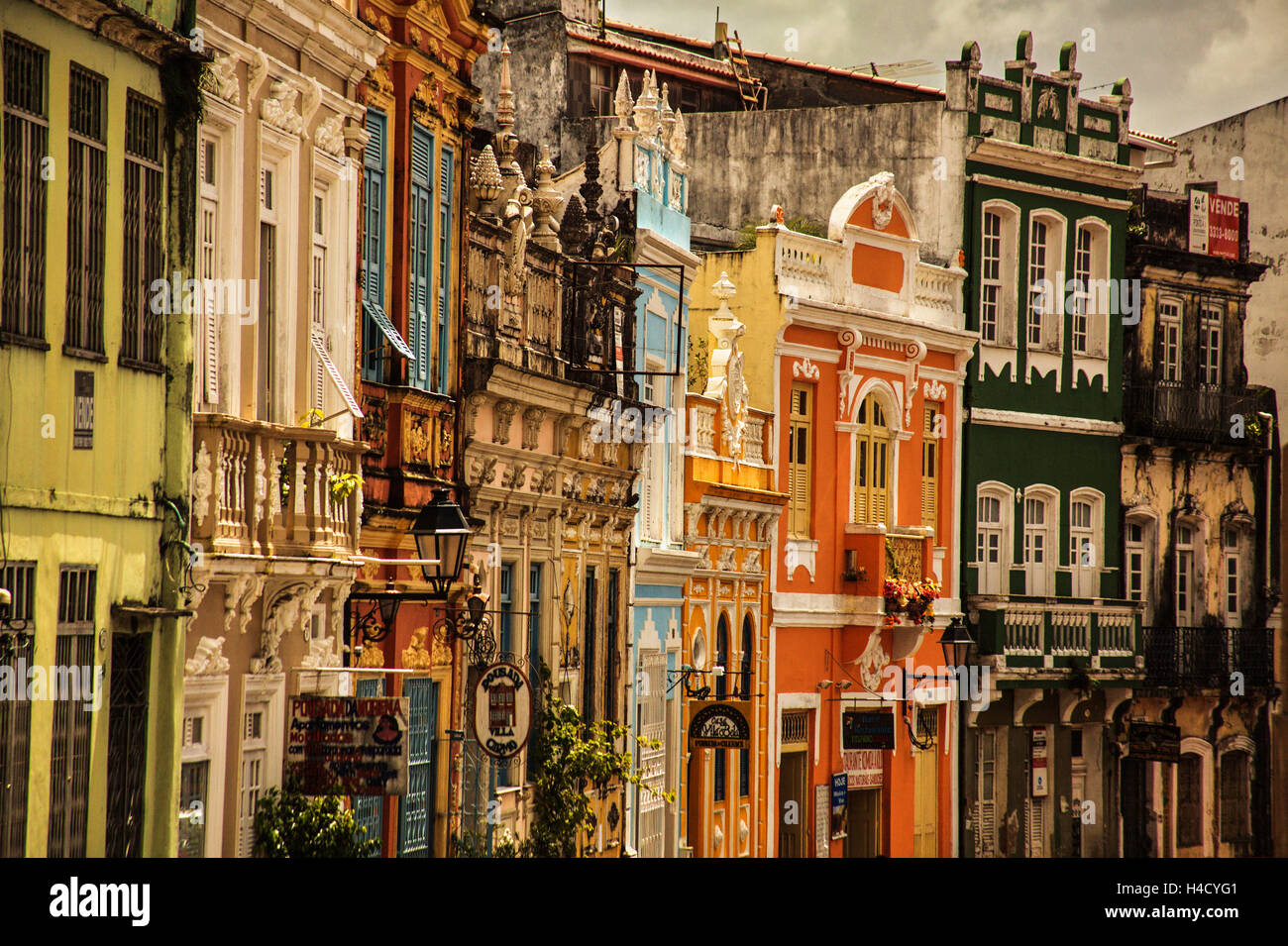 Il Brasile, Salvador, Città Vecchia, facciate Foto Stock